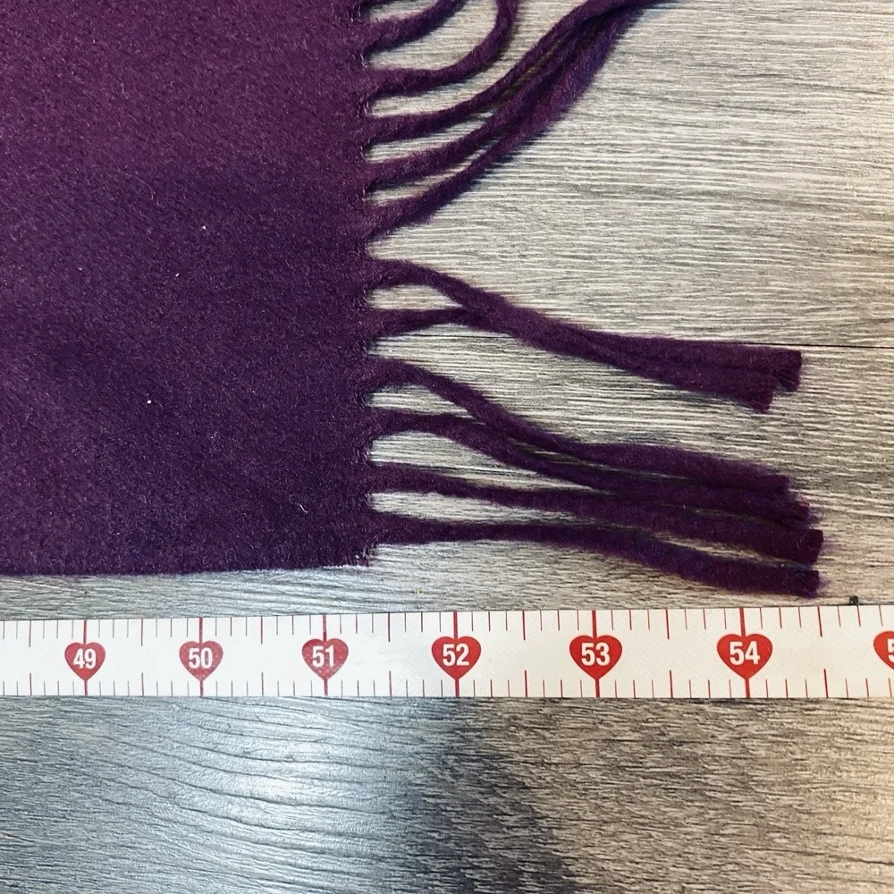 VTG Christian Dior Echarpes Purple Cashmere Feel Fringe Scarf Japan 54.5